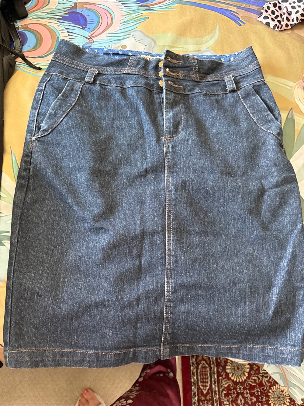 Classic Dark Blue Denim Skirt